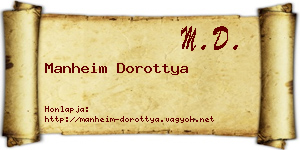 Manheim Dorottya névjegykártya